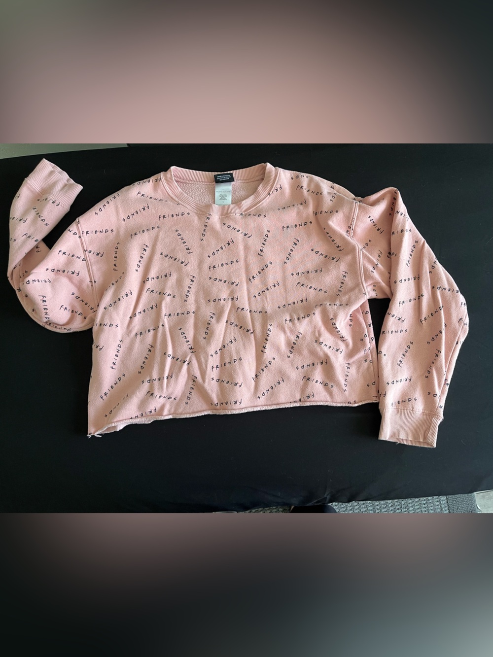 FRIENDS Pink Cropped Pullover Sweatshirt